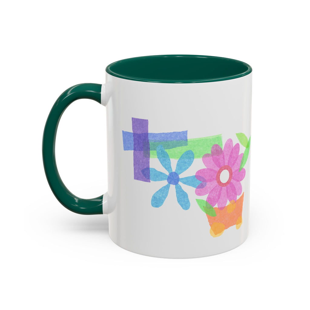 Floral Watercolor Accent Mug (11oz & 15oz)