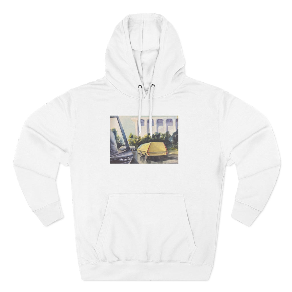 Camping Van Sunset Hoodie — Graphic Van Life Fleece Pullover