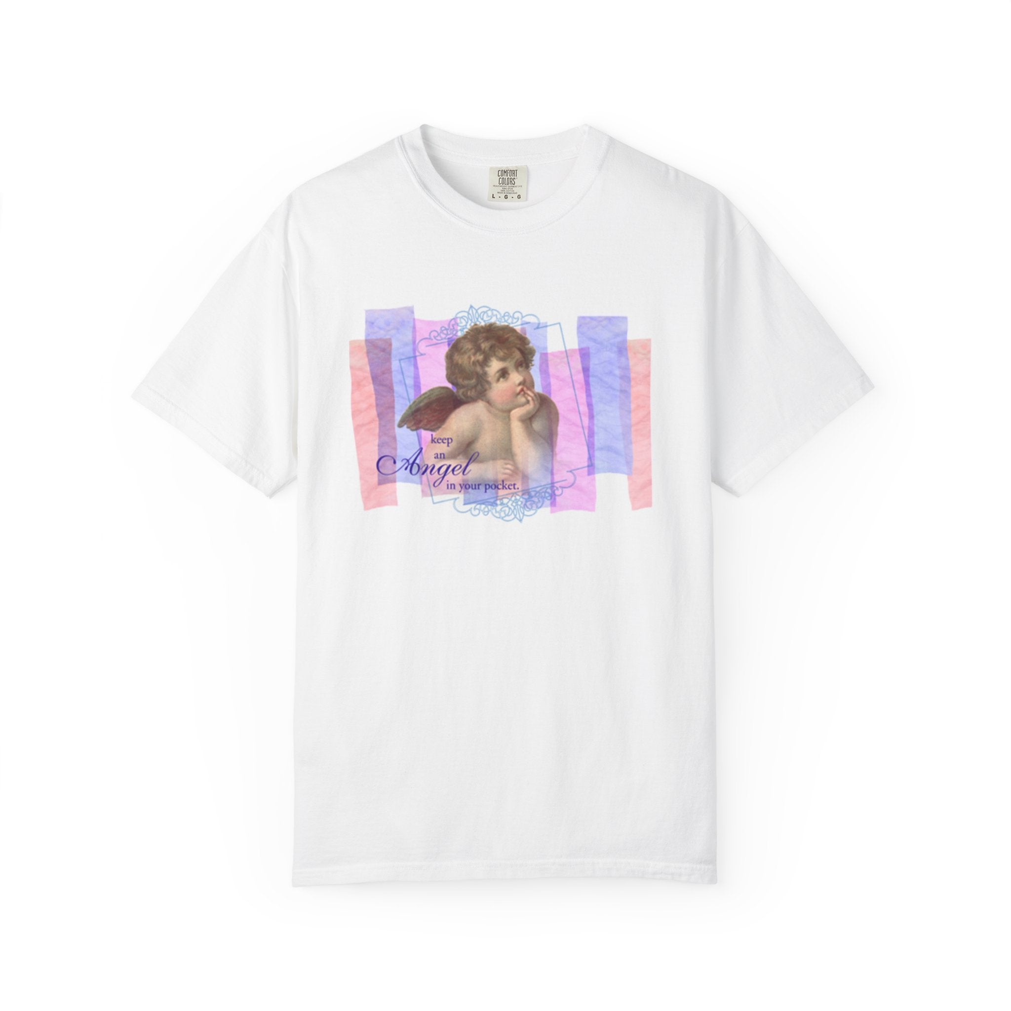 Angel Cherub Graphic Tee — "Strangel" Retro Pastel Vintage Art T-Shirt