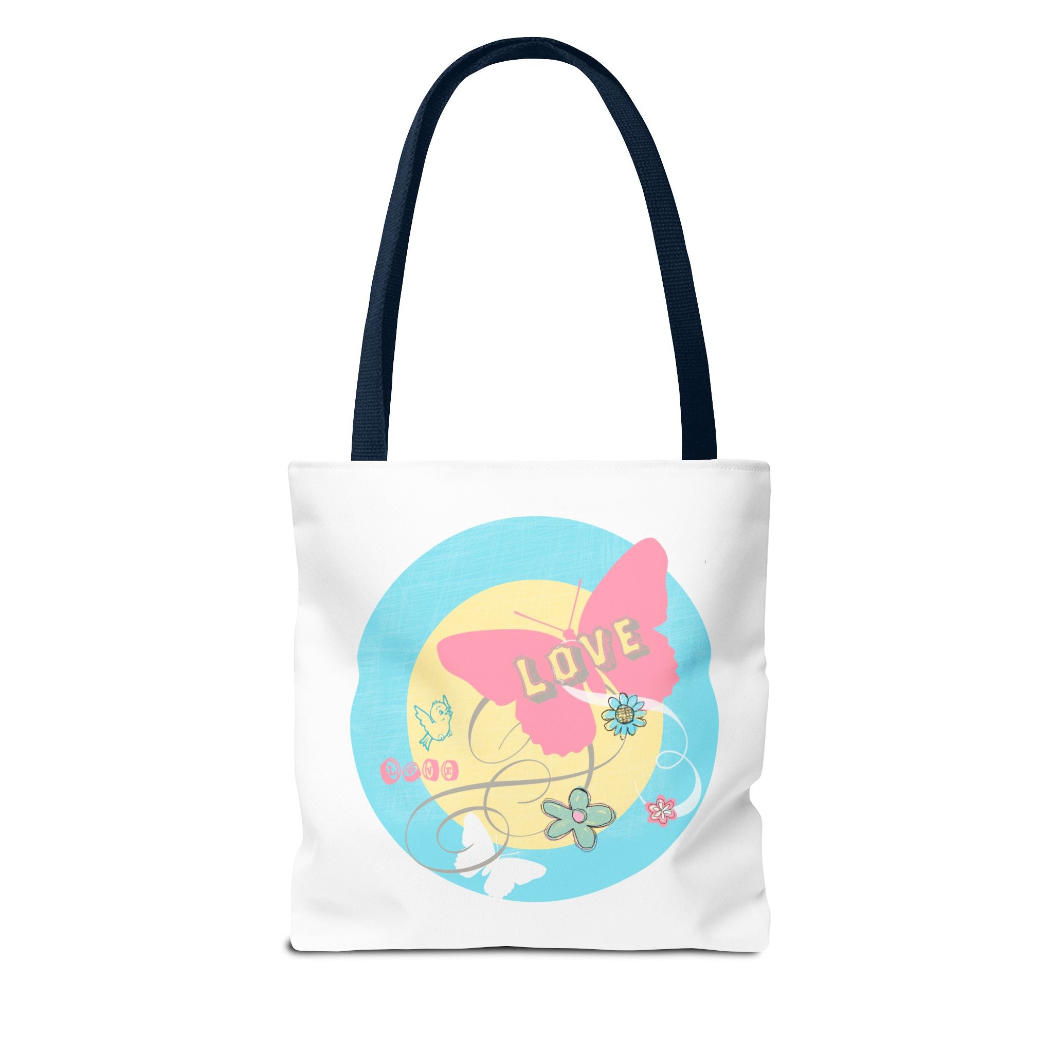 Love Butterfly Tote Bag — Cute Floral Pastel Printed Shopper
