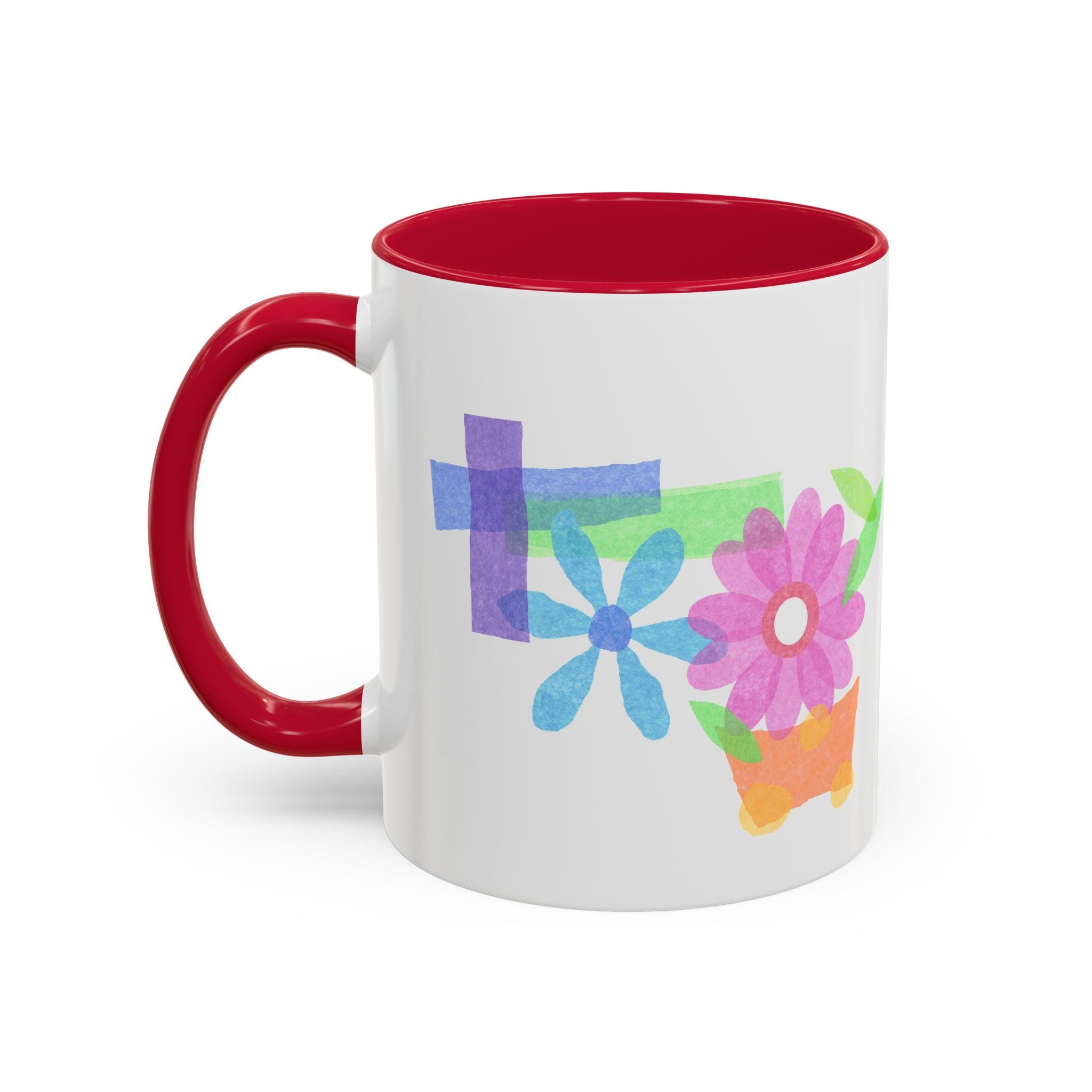 Floral Watercolor Accent Mug (11oz & 15oz)