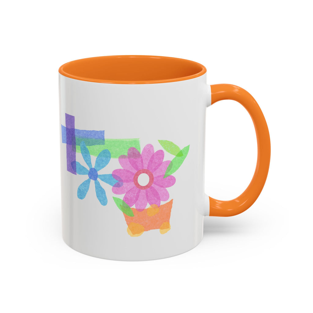 Floral Watercolor Accent Mug (11oz & 15oz)