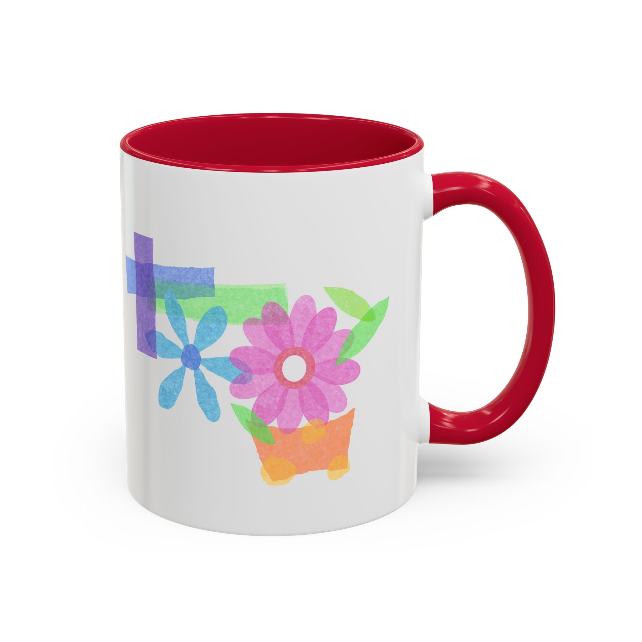 Floral Watercolor Accent Mug (11oz & 15oz)