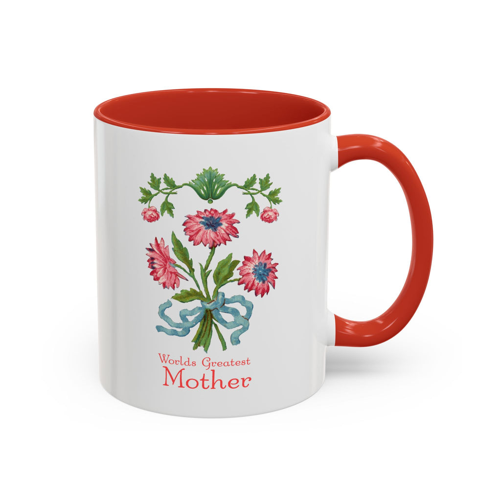 World's Greatest Mother Floral Accent Coffee Mug - Ceramic Mother's Day Gift (11/15oz)