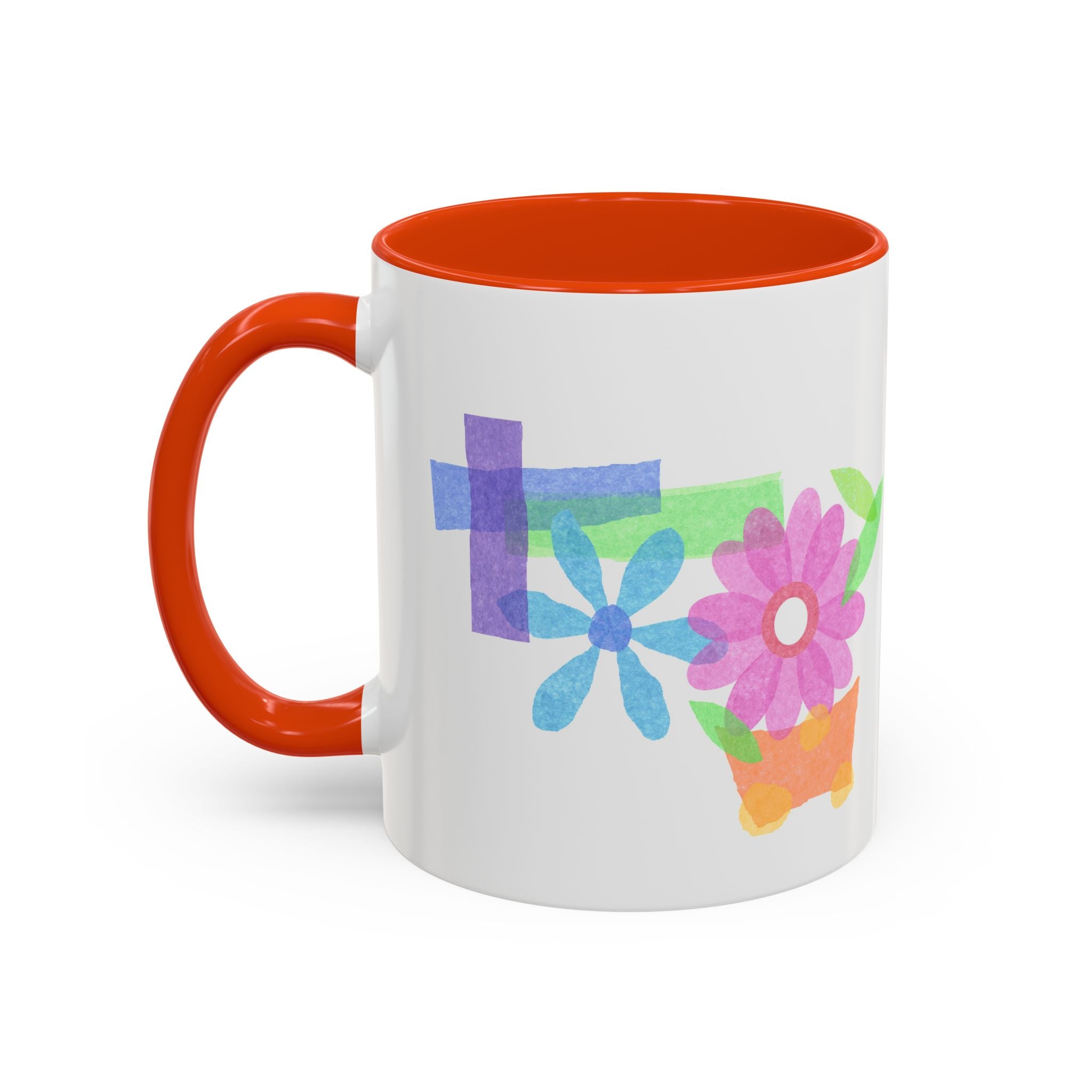 Floral Watercolor Accent Mug (11oz & 15oz)