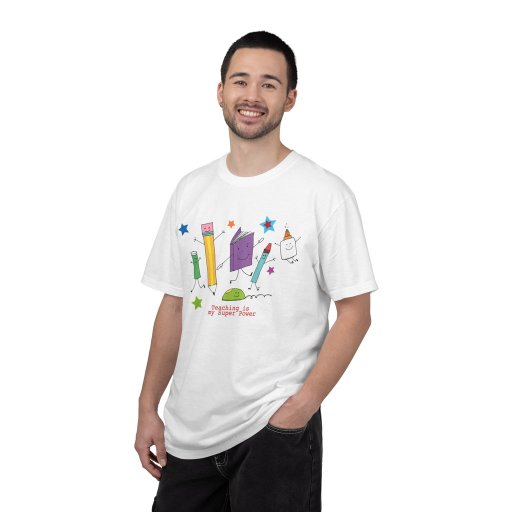 Teacher Superpower T-Shirt — Cute School Supplies Cartoon Tee