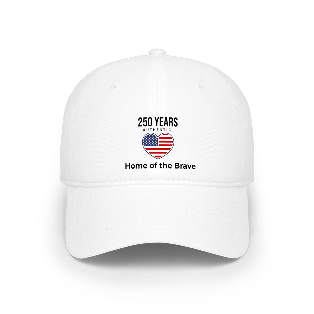 250 Years American Flag Heart Low Profile Baseball Cap — Patriotic USA Anniversary Hat