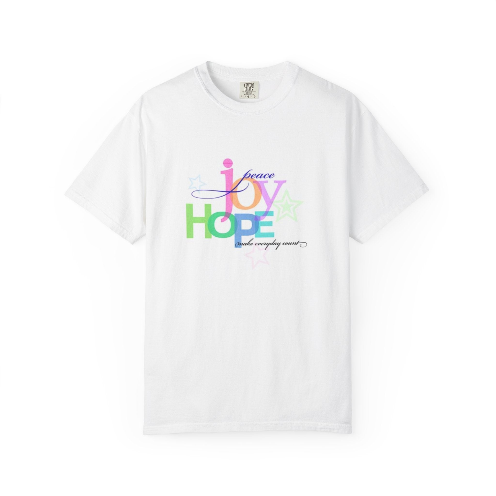 Joy Hope Peace Graphic T-Shirt — Inspirational Pastel Faith Tee