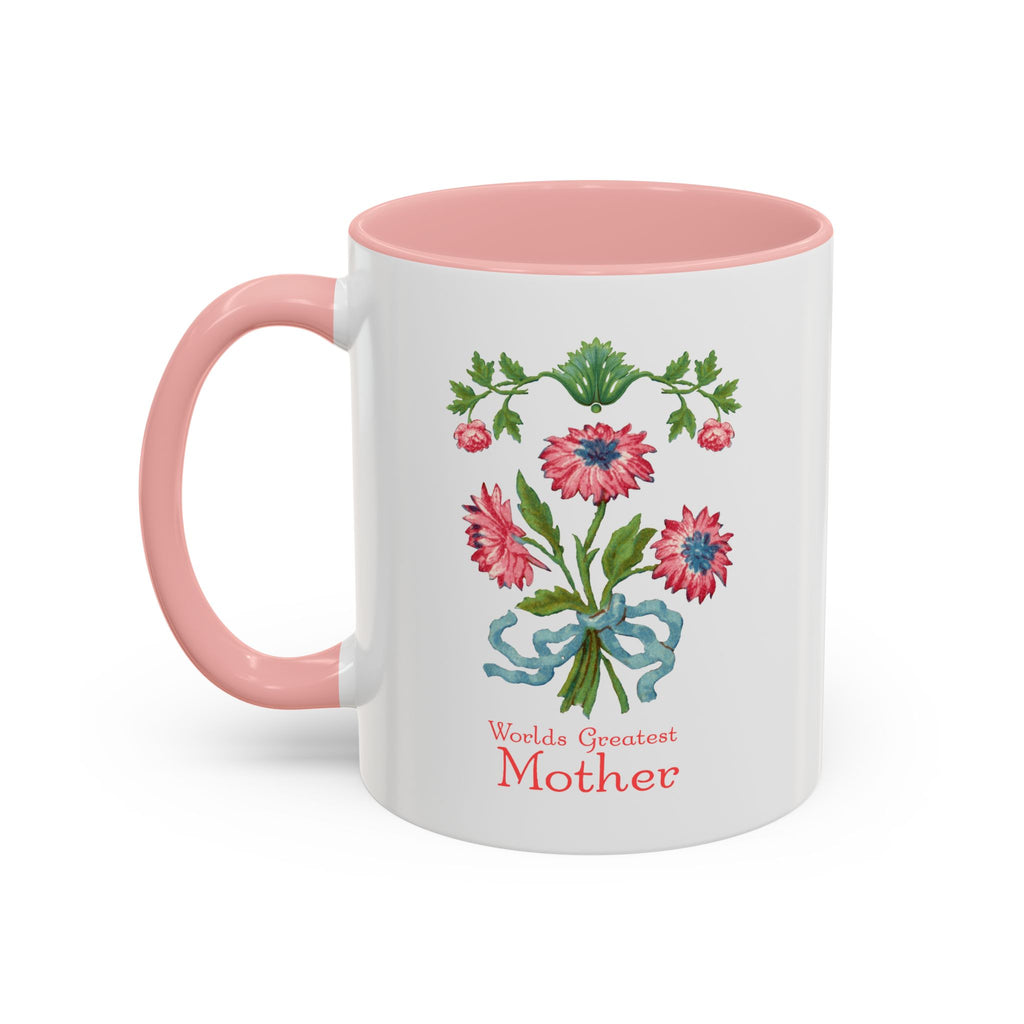 World's Greatest Mother Floral Accent Coffee Mug - Ceramic Mother's Day Gift (11/15oz)