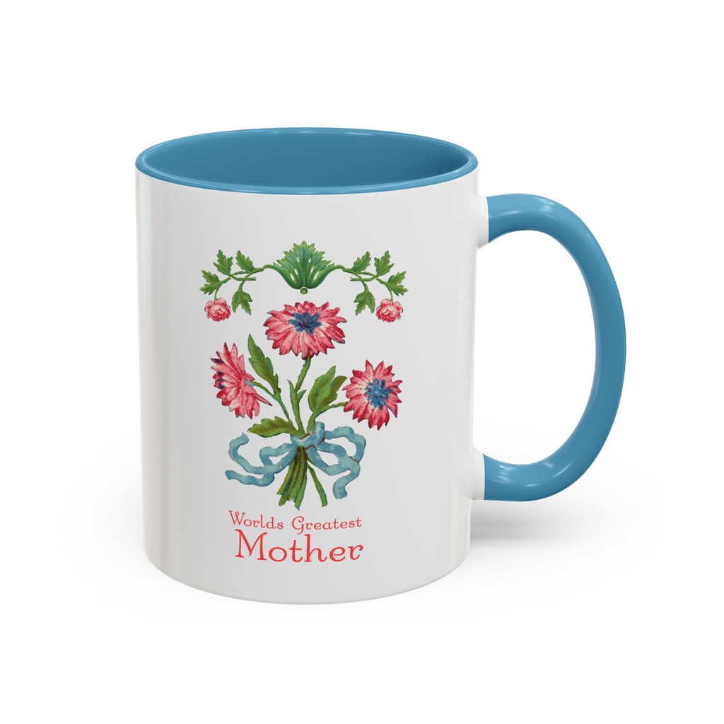 World's Greatest Mother Floral Accent Coffee Mug - Ceramic Mother's Day Gift (11/15oz)