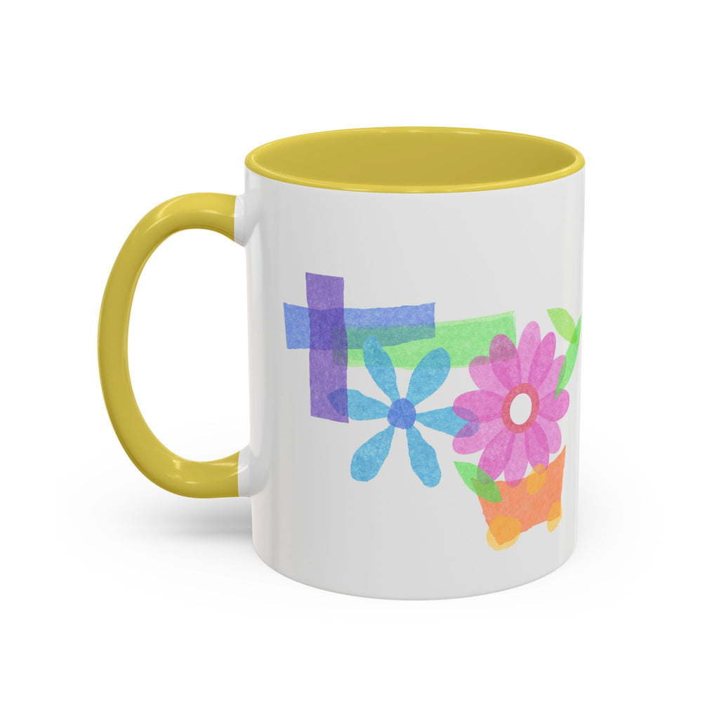 Floral Watercolor Accent Mug (11oz & 15oz)