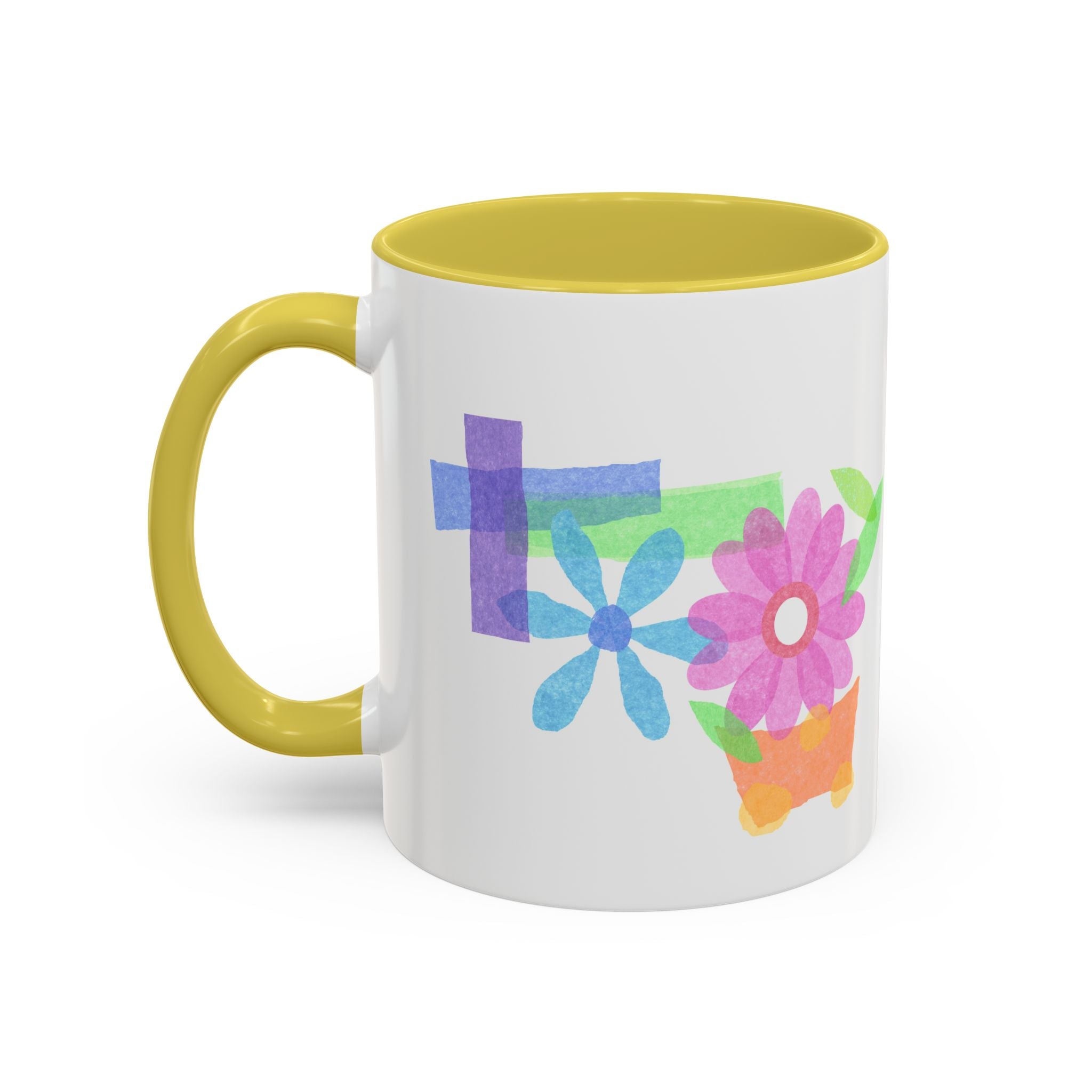 Floral Watercolor Accent Mug (11oz & 15oz)
