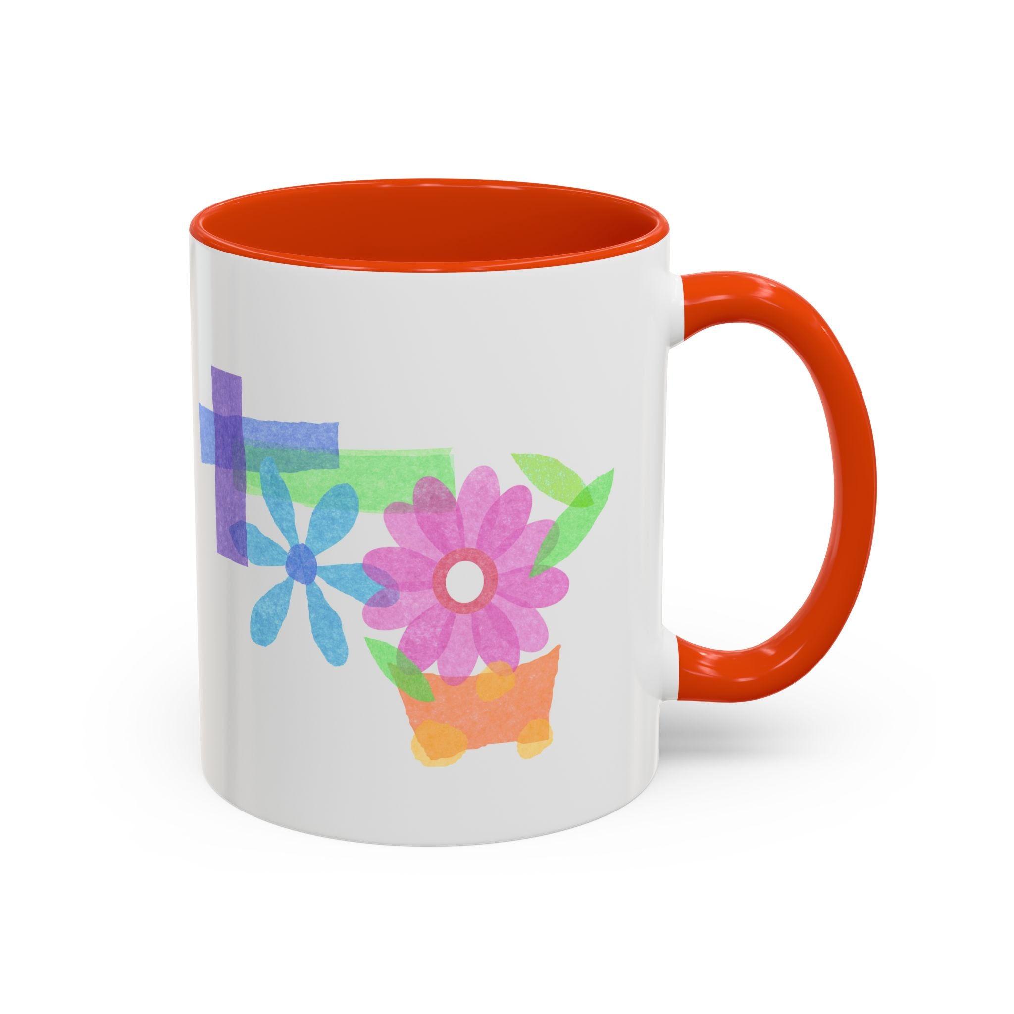 Floral Watercolor Accent Mug (11oz & 15oz)