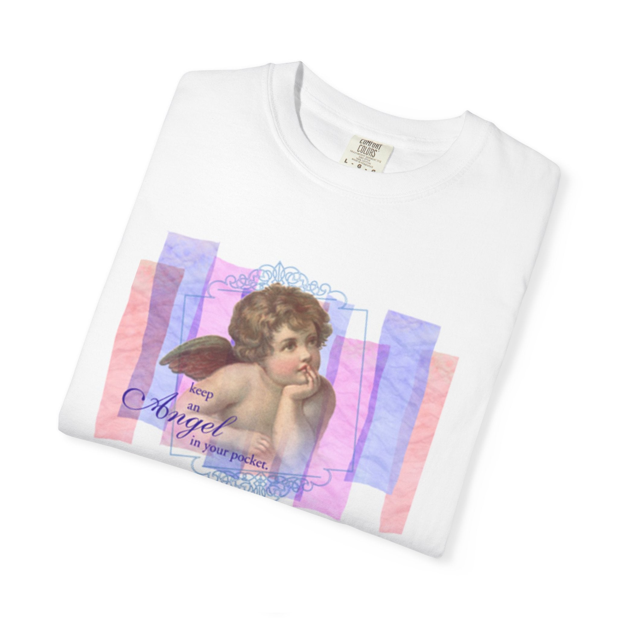 Angel Cherub Graphic Tee — "Strangel" Retro Pastel Vintage Art T-Shirt