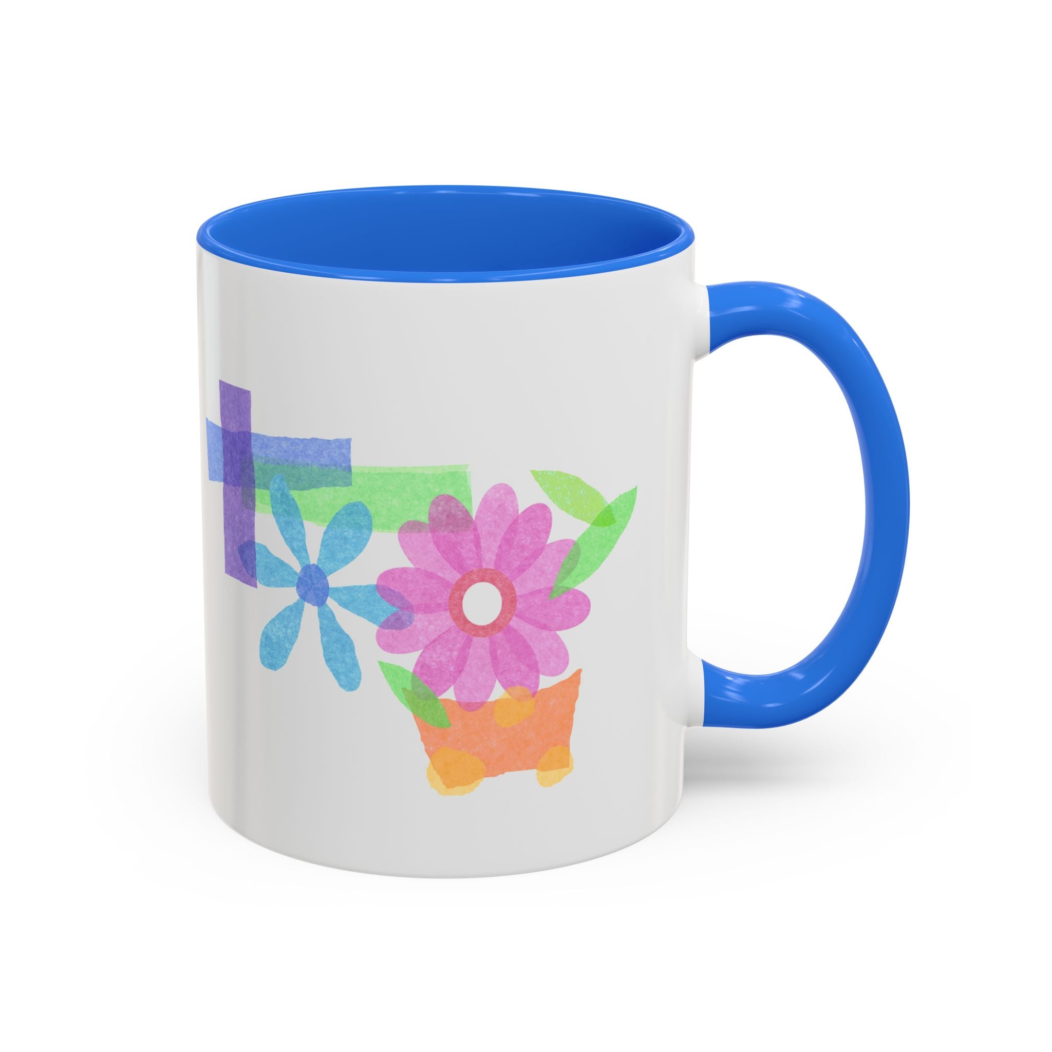 Floral Watercolor Accent Mug (11oz & 15oz)