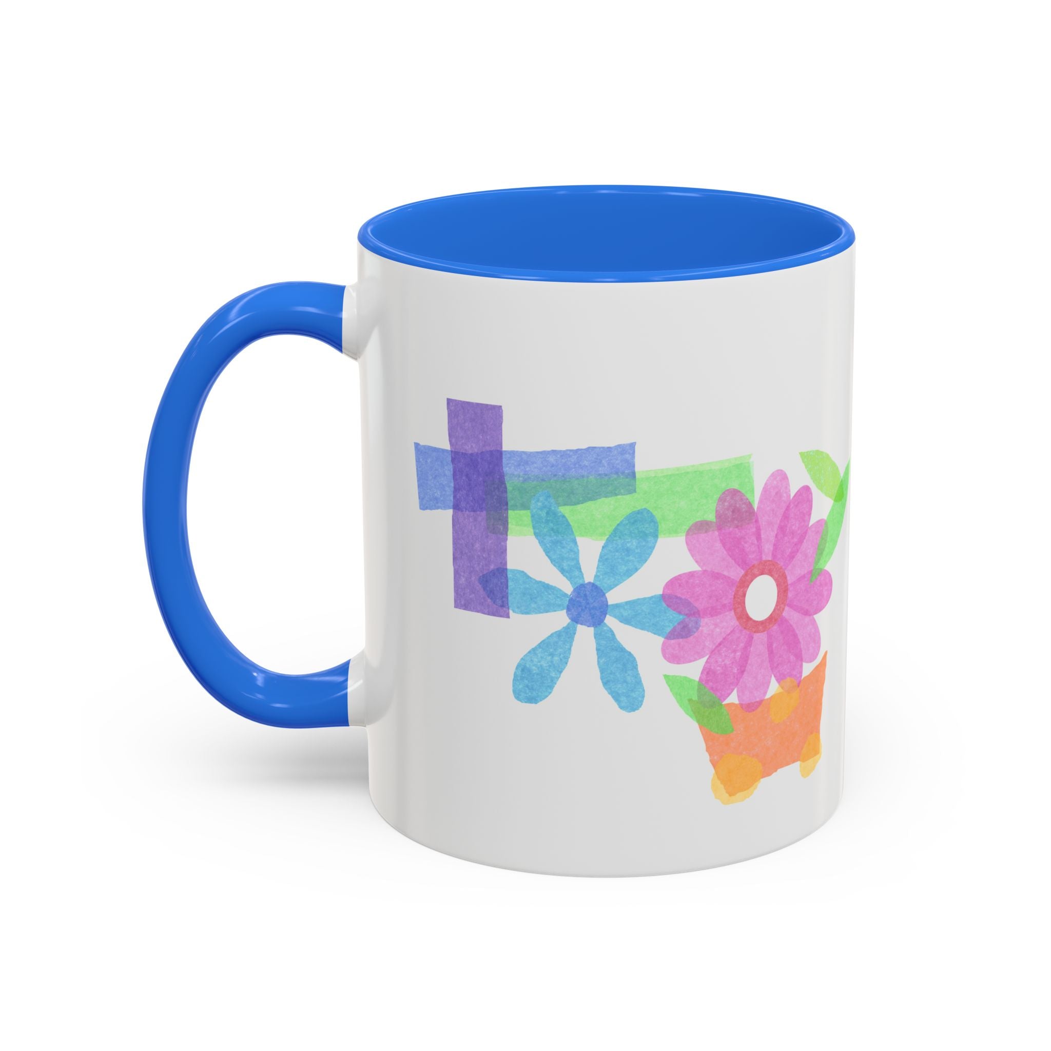 Floral Watercolor Accent Mug (11oz & 15oz)