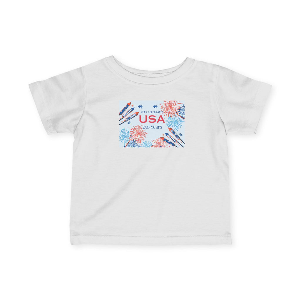 Infant Tee - "USA My Hero" Patriotic Fireworks Baby Shirt