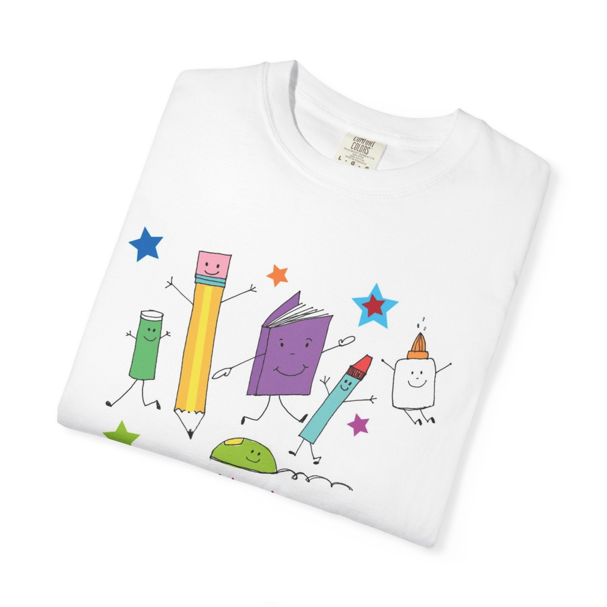Teacher Superpower T-Shirt — Cute School Supplies Cartoon Tee
