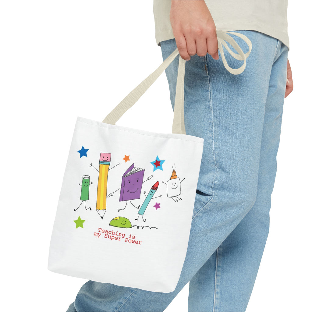 Teaching Is My Superpower Tote Bag — Cute School Supplies Teacher Gift