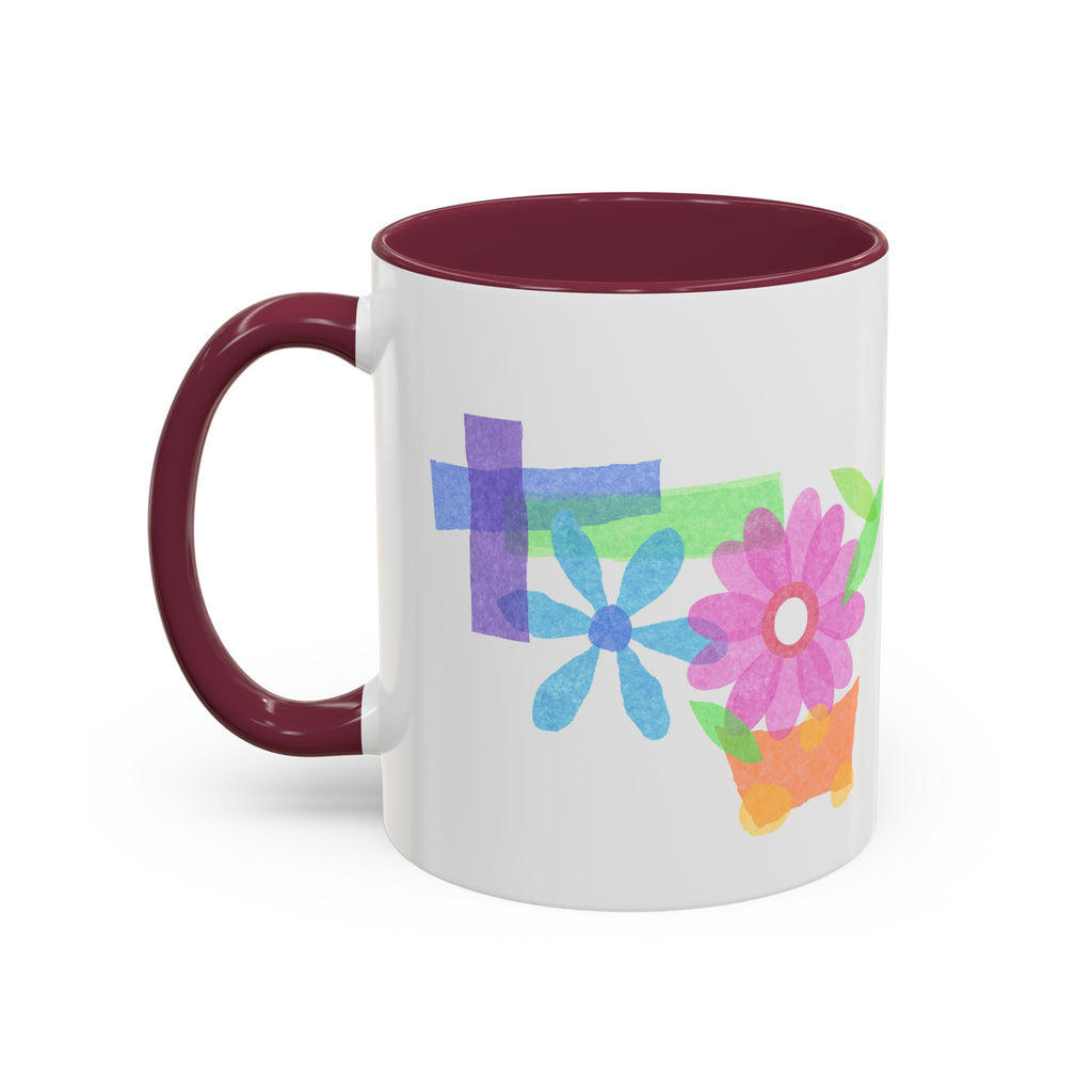 Floral Watercolor Accent Mug (11oz & 15oz)