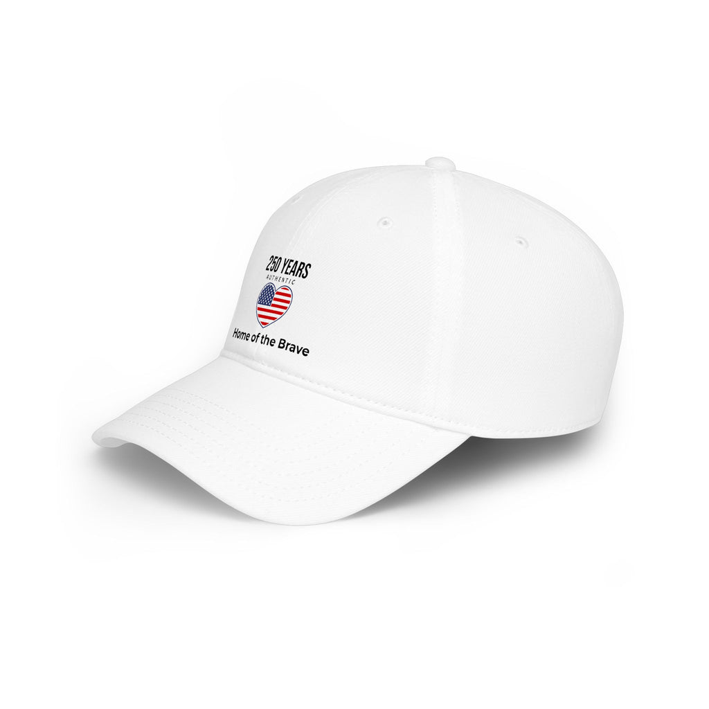250 Years American Flag Heart Low Profile Baseball Cap — Patriotic USA Anniversary Hat