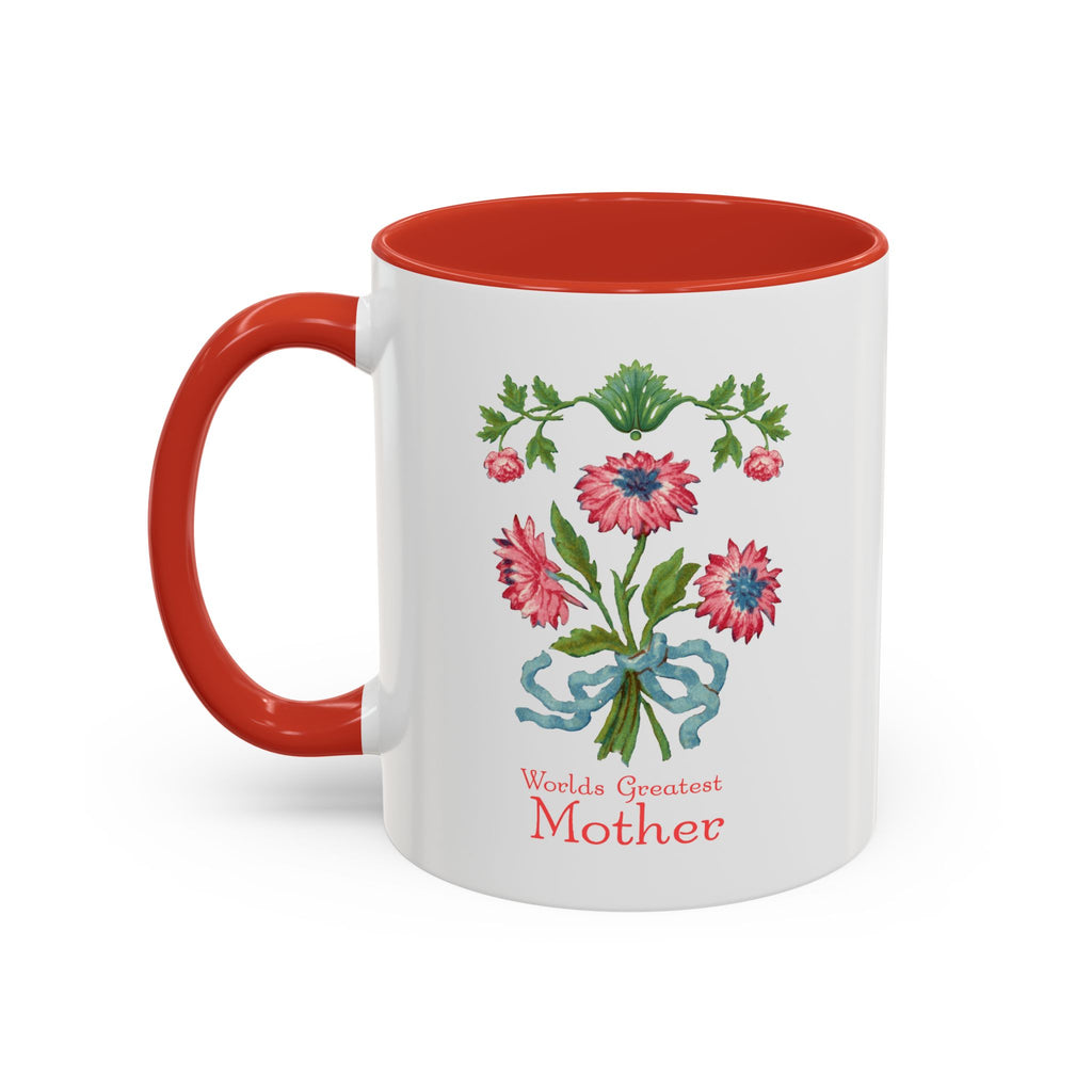 World's Greatest Mother Floral Accent Coffee Mug - Ceramic Mother's Day Gift (11/15oz)