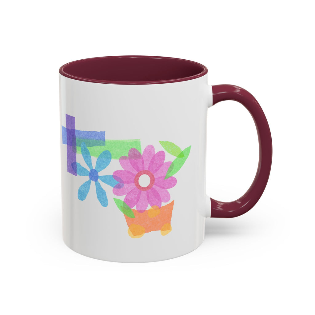 Floral Watercolor Accent Mug (11oz & 15oz)