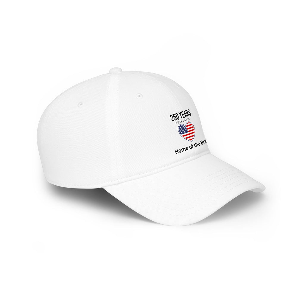 250 Years American Flag Heart Low Profile Baseball Cap — Patriotic USA Anniversary Hat