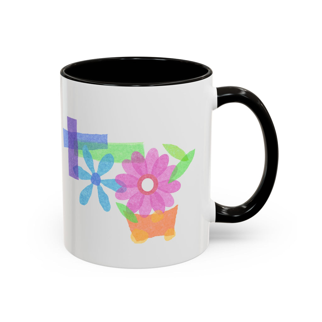 Floral Watercolor Accent Mug (11oz & 15oz)
