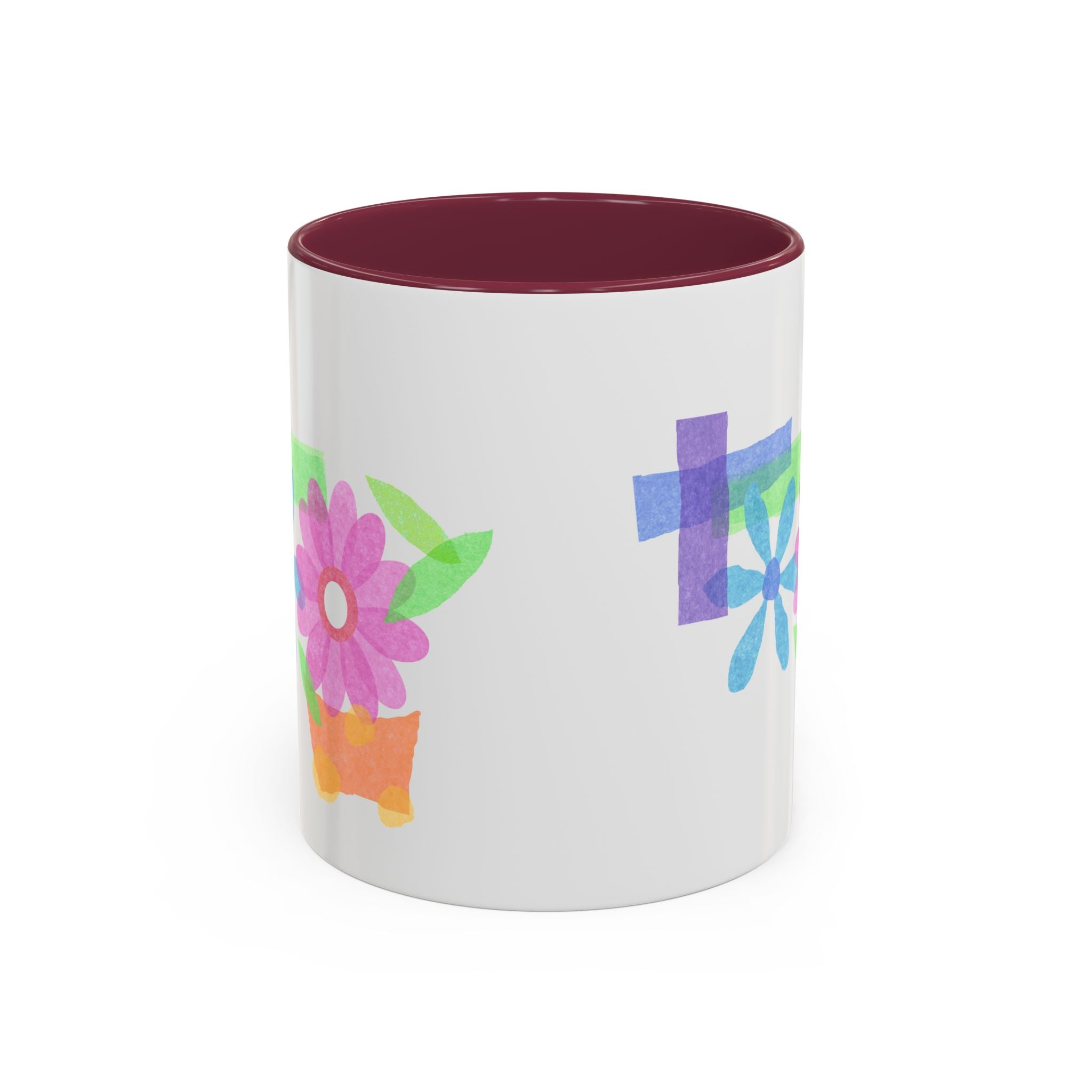 Floral Watercolor Accent Mug (11oz & 15oz)