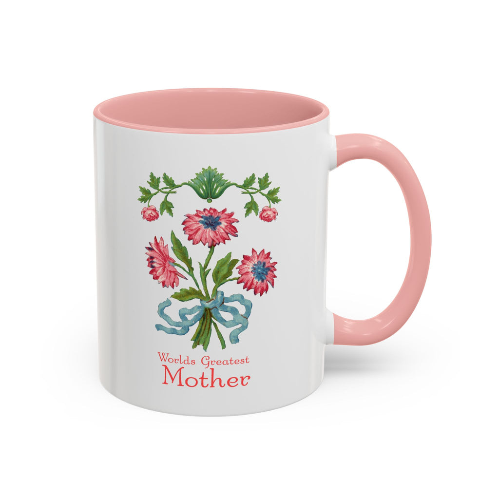 World's Greatest Mother Floral Accent Coffee Mug - Ceramic Mother's Day Gift (11/15oz)
