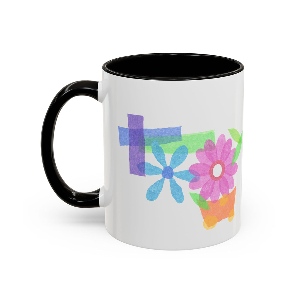 Floral Watercolor Accent Mug (11oz & 15oz)