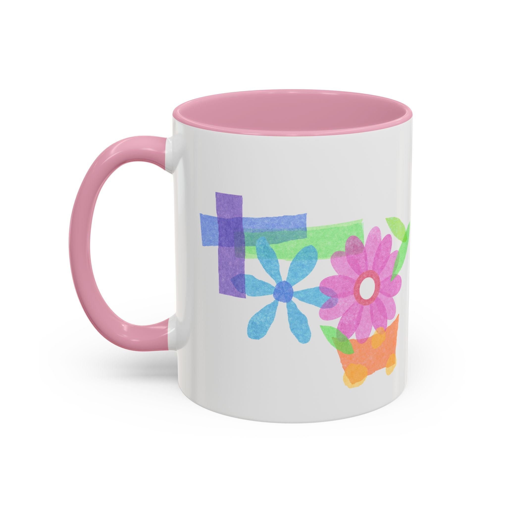 Floral Watercolor Accent Mug (11oz & 15oz)