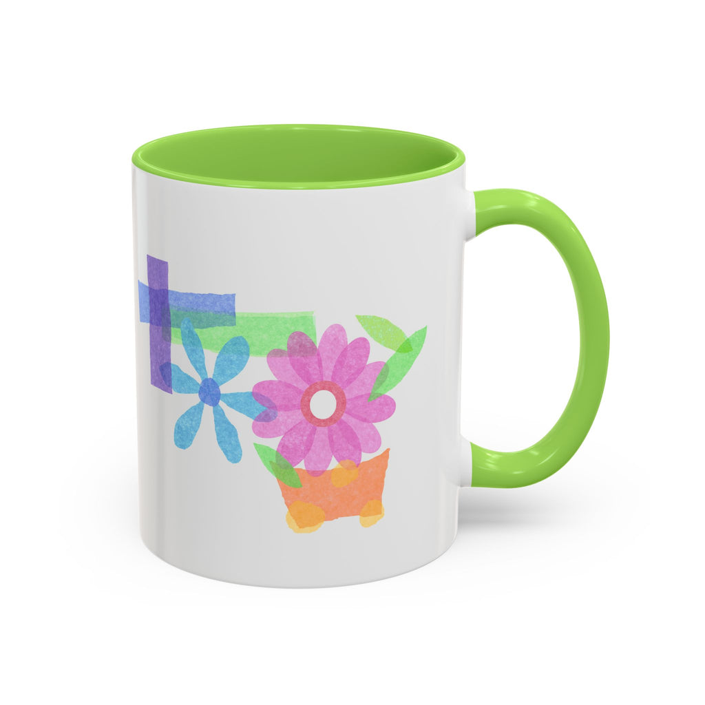 Floral Watercolor Accent Mug (11oz & 15oz)