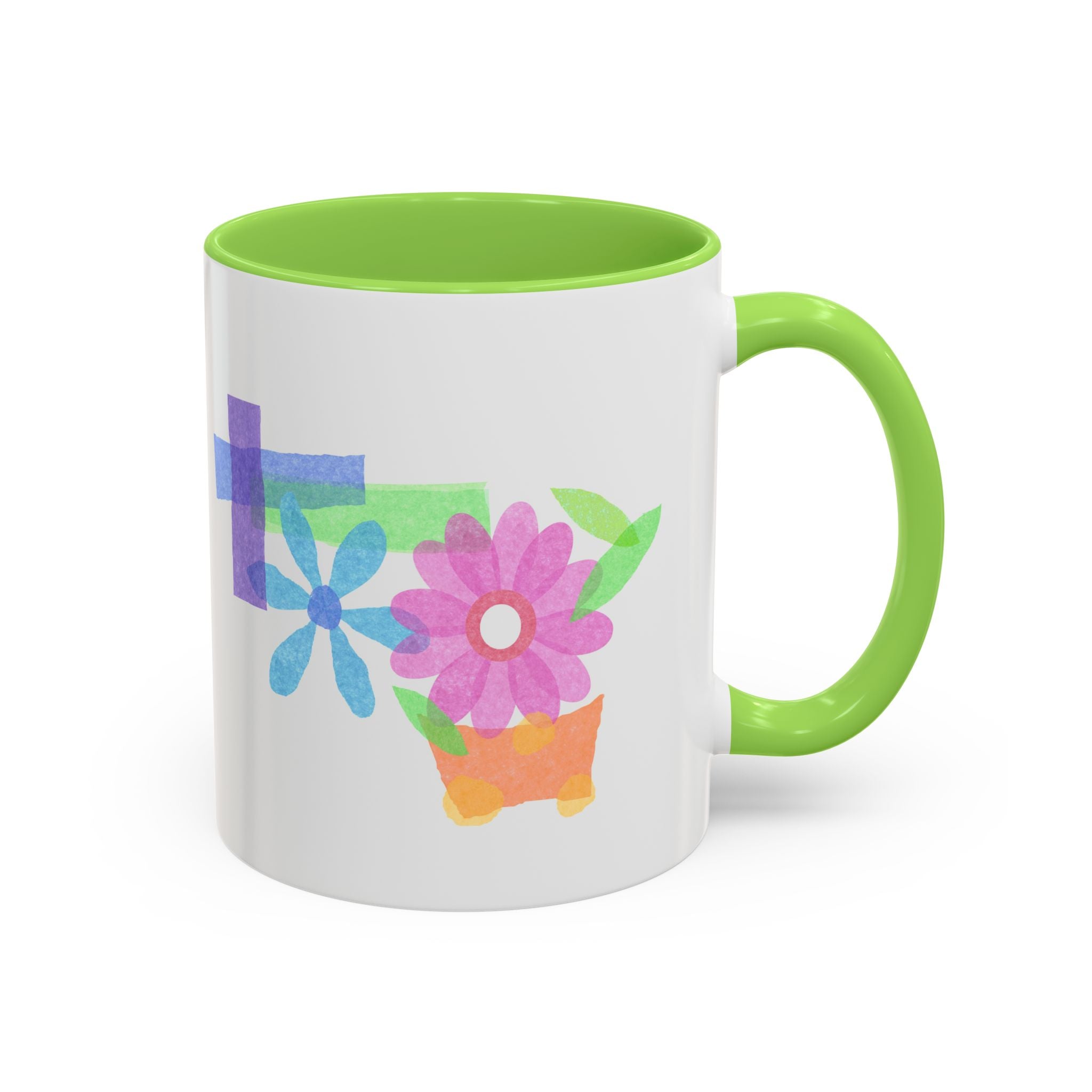 Floral Watercolor Accent Mug (11oz & 15oz)