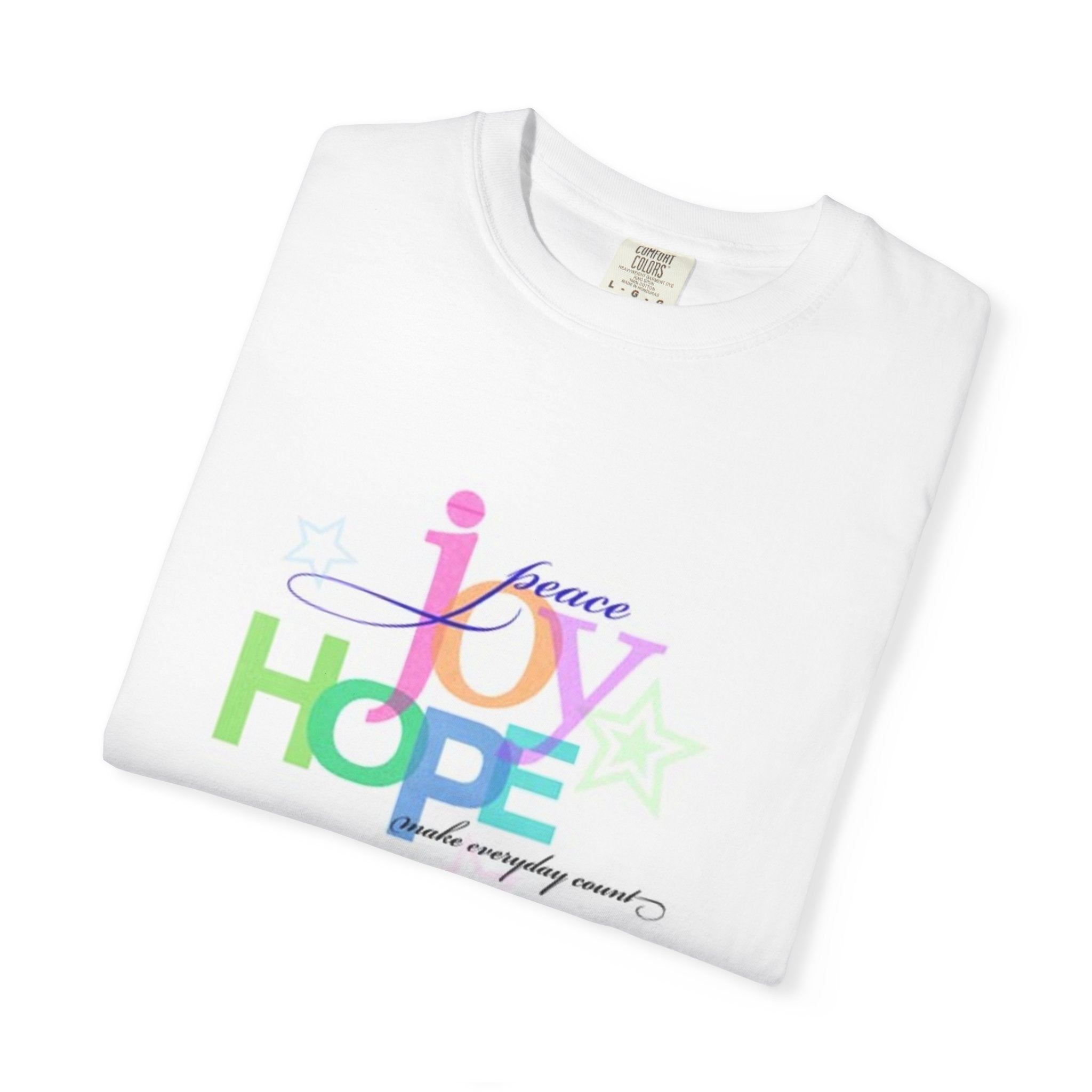 Joy Hope Peace Graphic T-Shirt — Inspirational Pastel Faith Tee