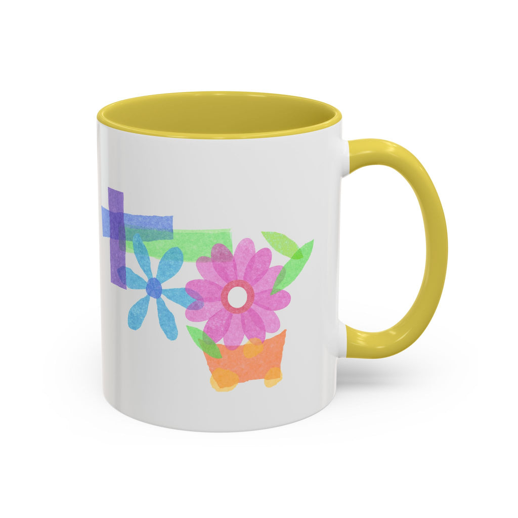 Floral Watercolor Accent Mug (11oz & 15oz)