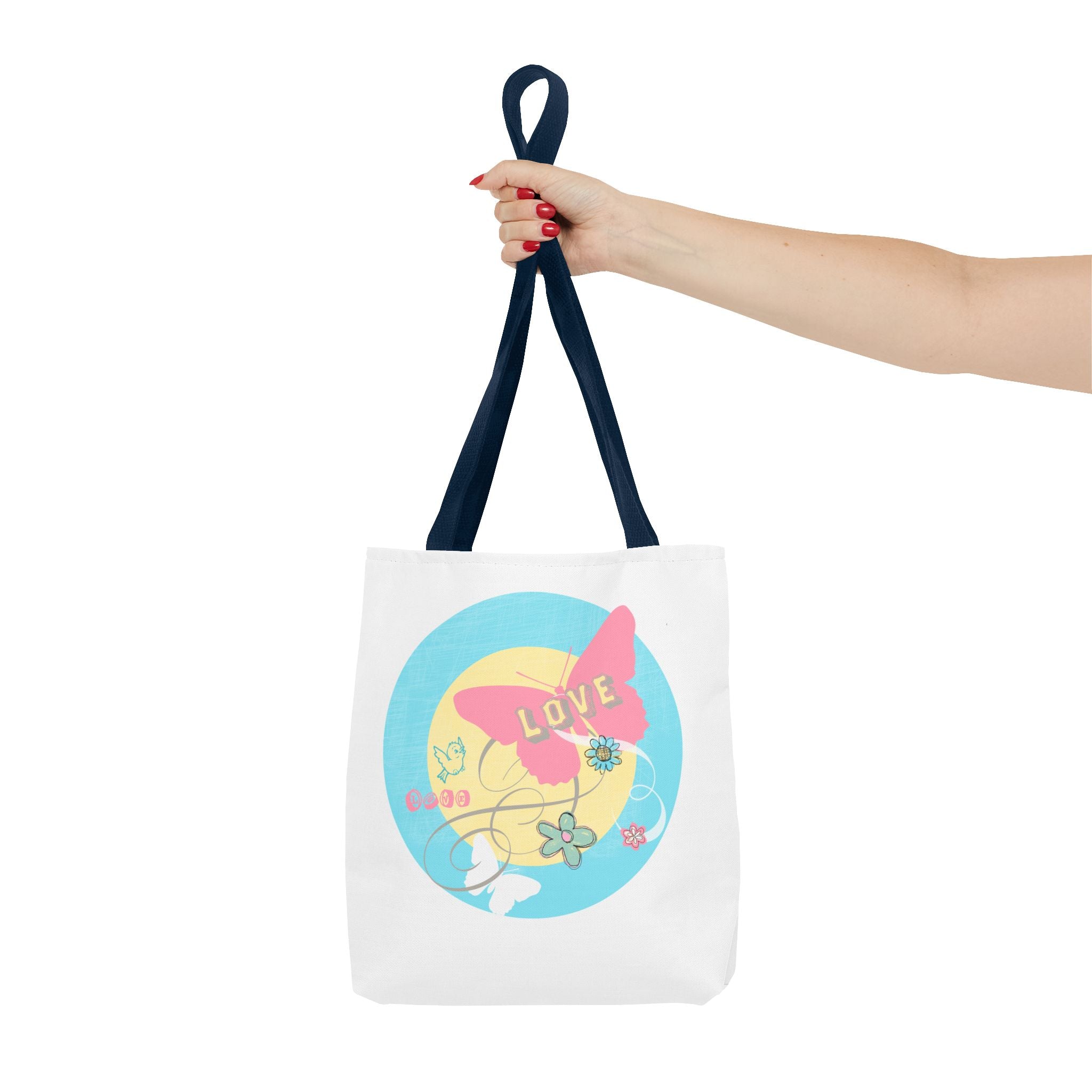 Love Butterfly Tote Bag — Cute Floral Pastel Printed Shopper