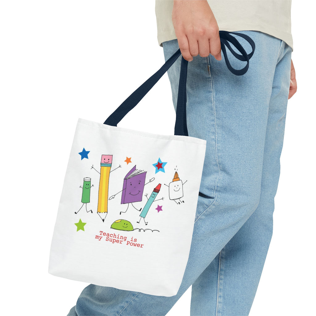 Teaching Is My Superpower Tote Bag — Cute School Supplies Teacher Gift