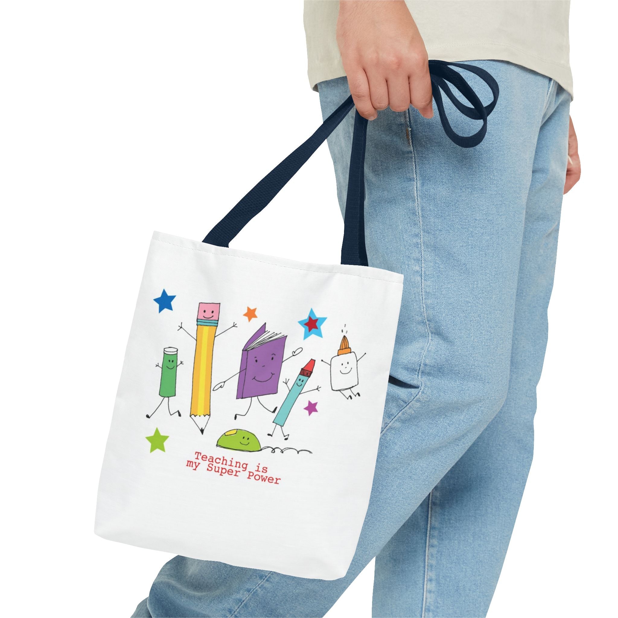 Teaching Is My Superpower Tote Bag — Cute School Supplies Teacher Gift