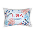USA 250 Years Fireworks Lumbar Pillow