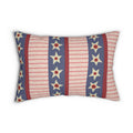 Americana Patriotic Stars & Stripes Lumbar Pillow — Americana Cabin Cushion