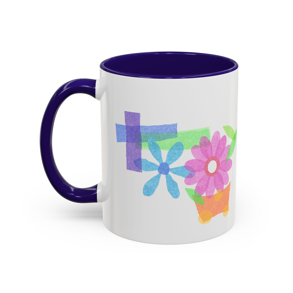 Floral Watercolor Accent Mug (11oz & 15oz)