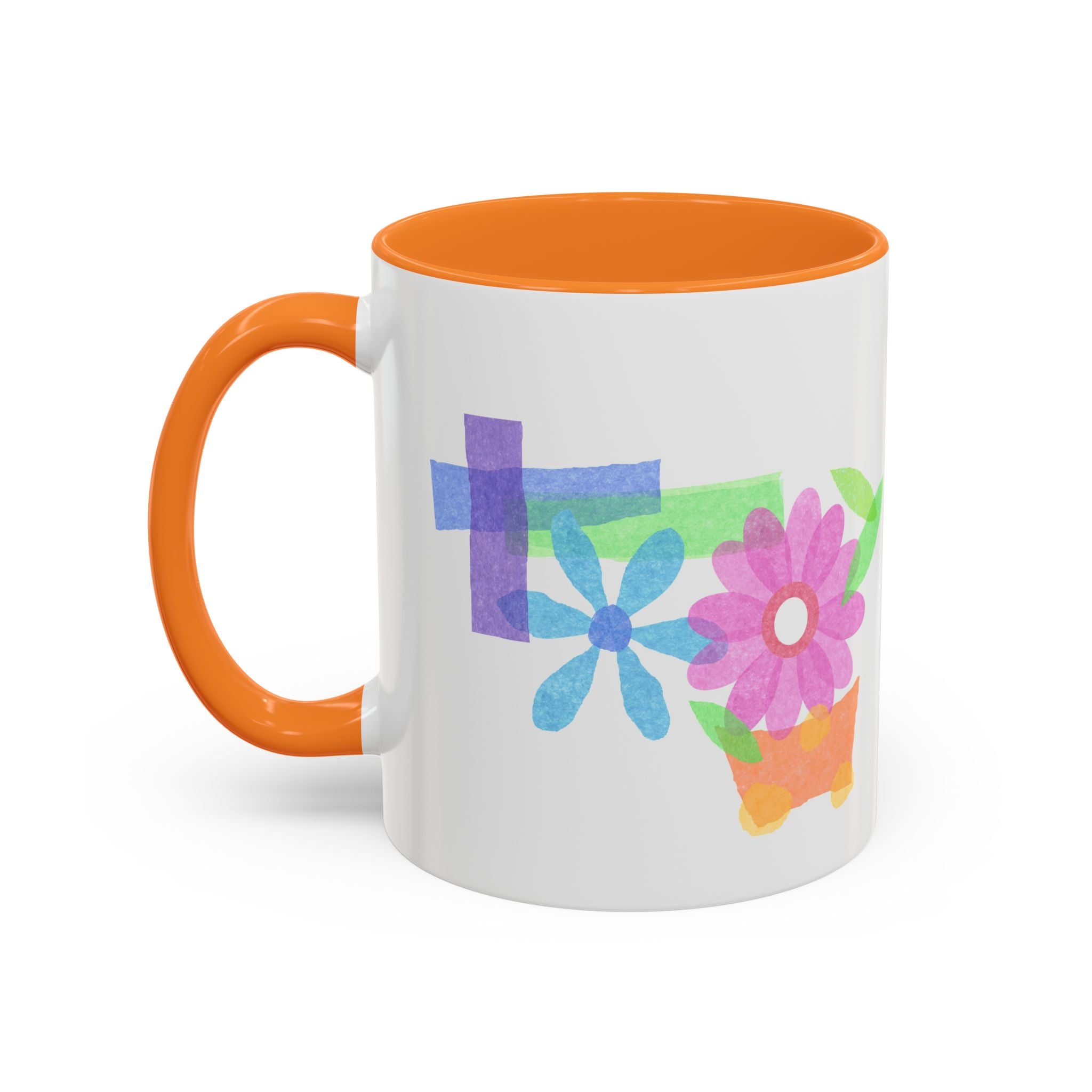 Floral Watercolor Accent Mug (11oz & 15oz)