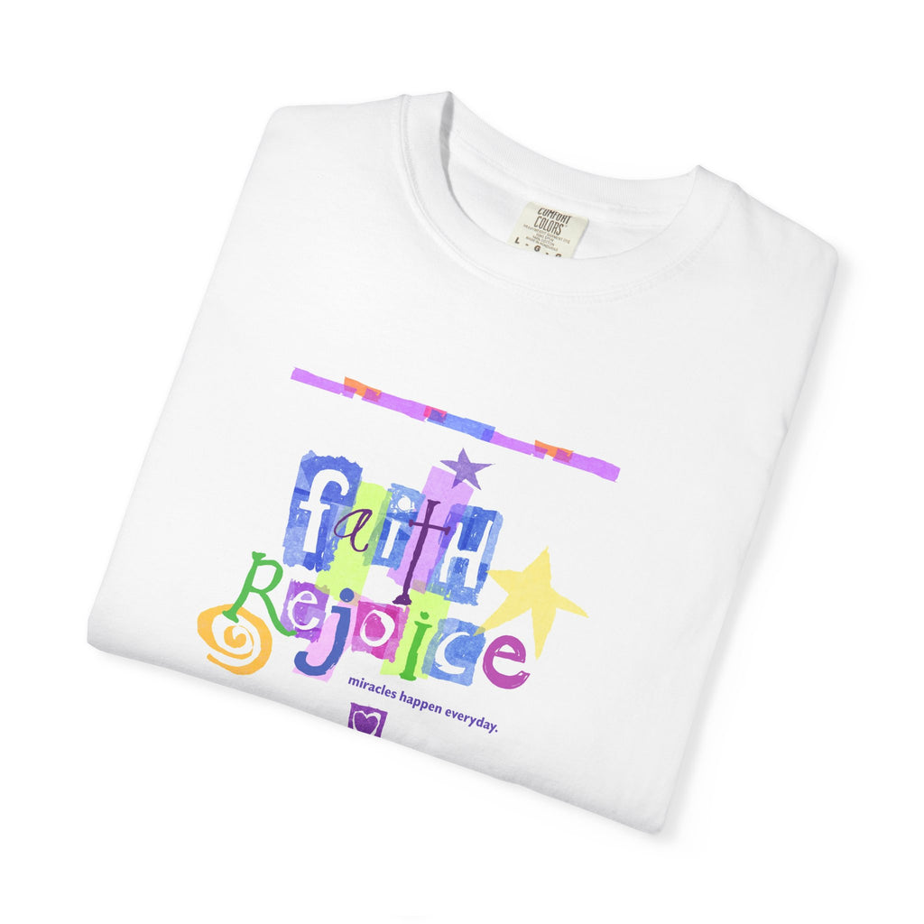 Faith Rejoice Graphic T-Shirt — Colorful Inspirational Christian Tee