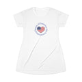 Patriotic Heart T-Shirt Dress — "United States of America" Flag Design