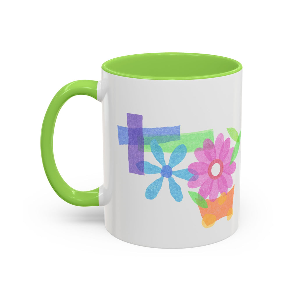 Floral Watercolor Accent Mug (11oz & 15oz)