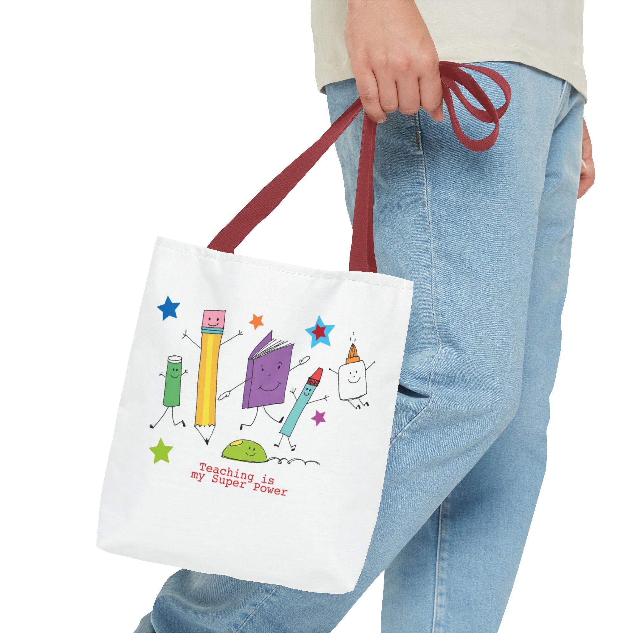 Teaching Is My Superpower Tote Bag — Cute School Supplies Teacher Gift
