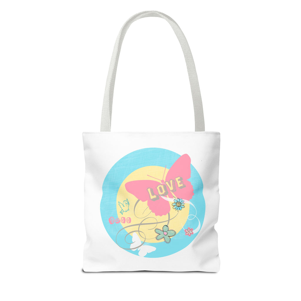 Love Butterfly Tote Bag — Cute Floral Pastel Printed Shopper